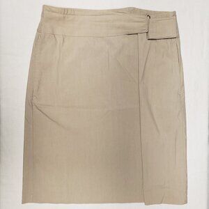 DKNY Tan Skirt with Side Buckle Size 6